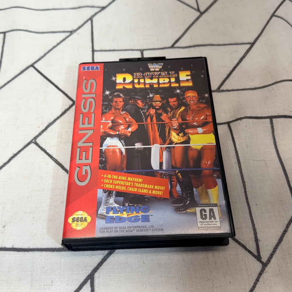 Sega WWF Royal Rumble Video Game Black CIB Tested Working Manual Case